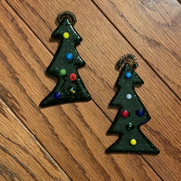 Handmade Fused Glass Christmas Tree Ornaments - Picture 2 of 3